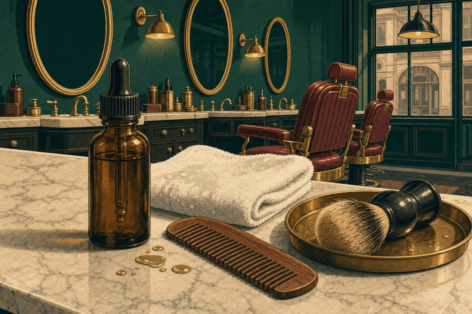 Beard oil dropper, comb and damp towel: the routine for a shiny beard